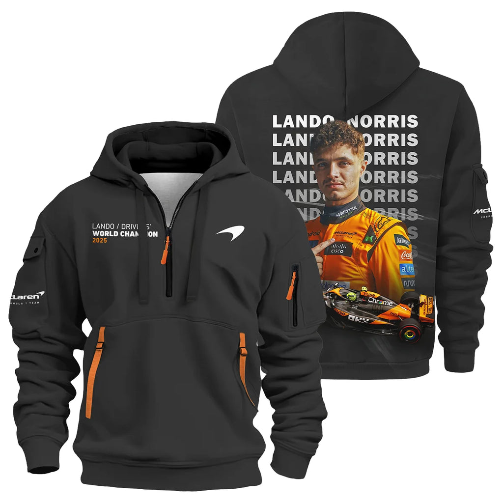 2025 MCL39 Champion Lando Norris McLaren F1 Team Hoodie Half Zip BLNRWDCA13HDF