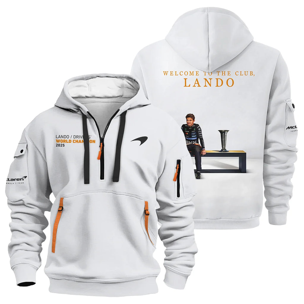 Welcome To The Club Lando Norris McLaren F1 Team Hoodie Half Zip BLNRWDCA14HDF