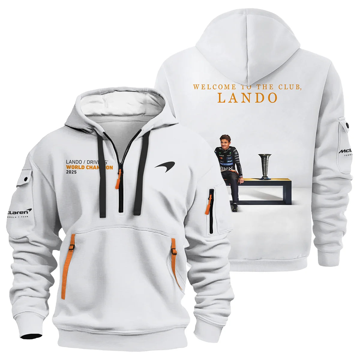 Welcome To The Club Lando Norris McLaren F1 Team Hoodie Half Zip BLNRWDCA14HDF