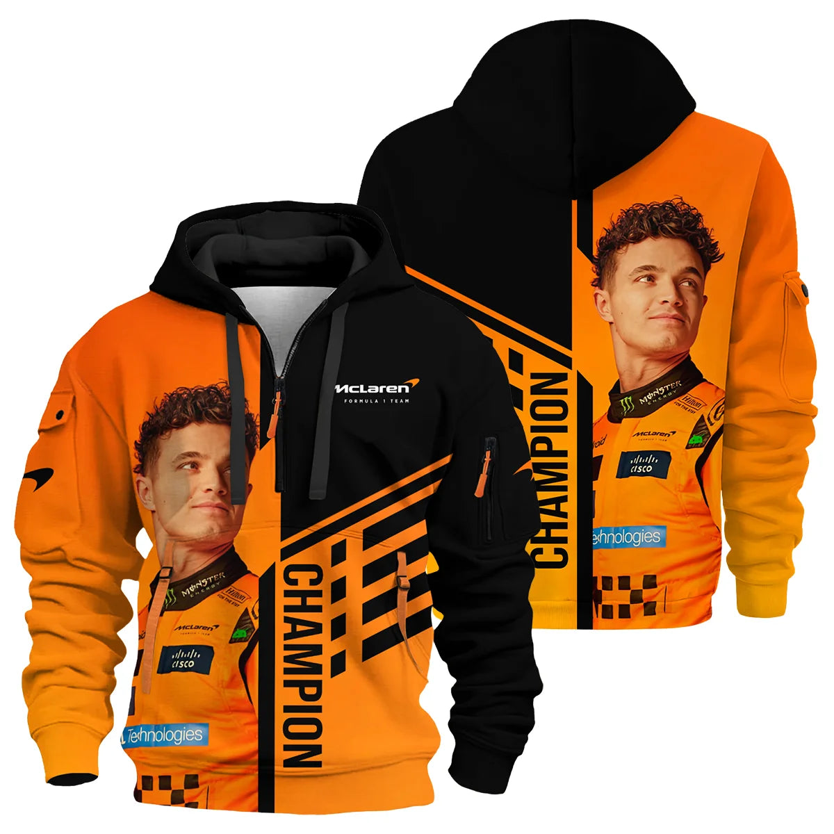 2025 World Champion Lando Norris McLaren F1 Team Hoodie Half Zip BLNRWDCA3HDF
