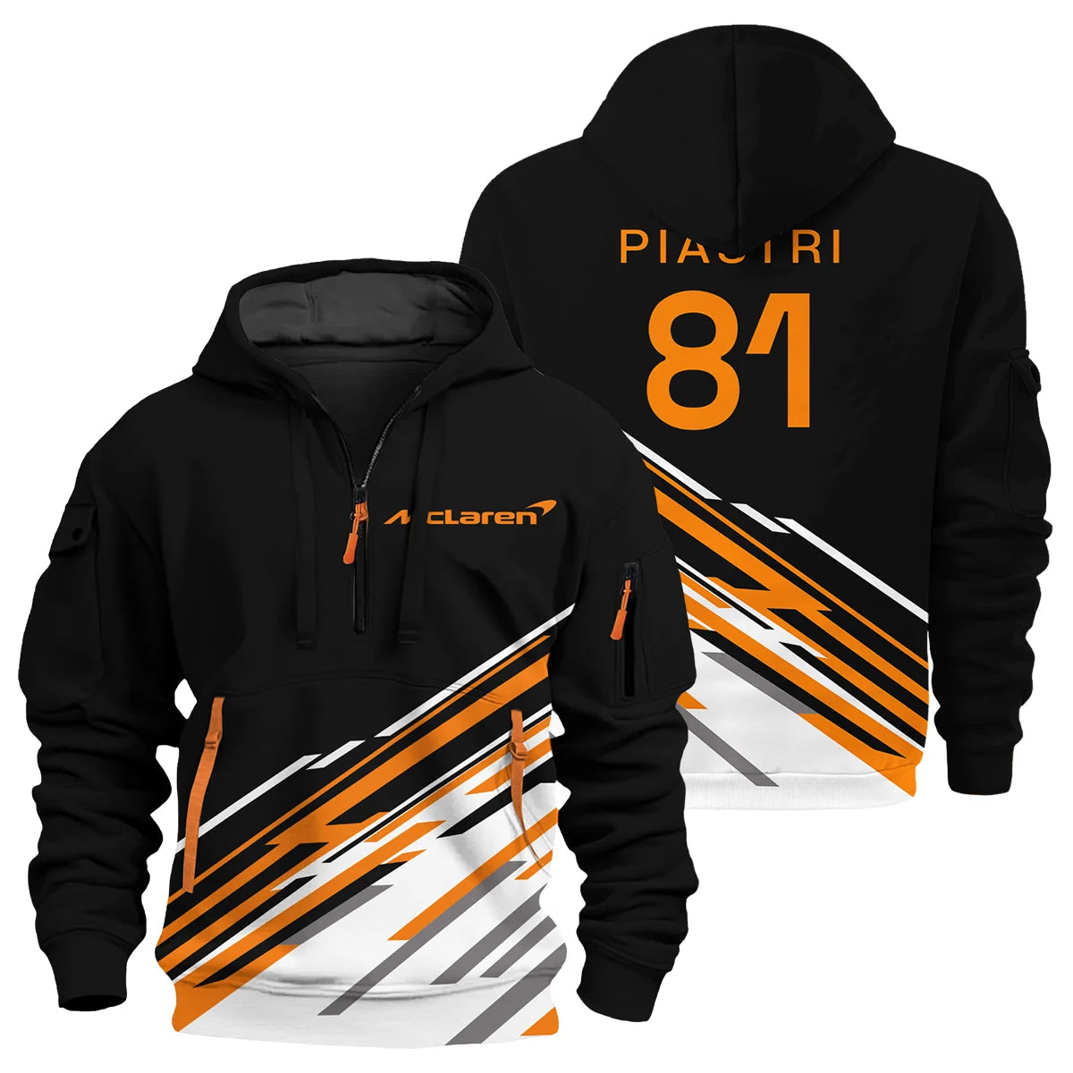 Oscar Piastri McLaren F1 Exclusive Logo Hoodie Half Zip BLOP10425A23HZ