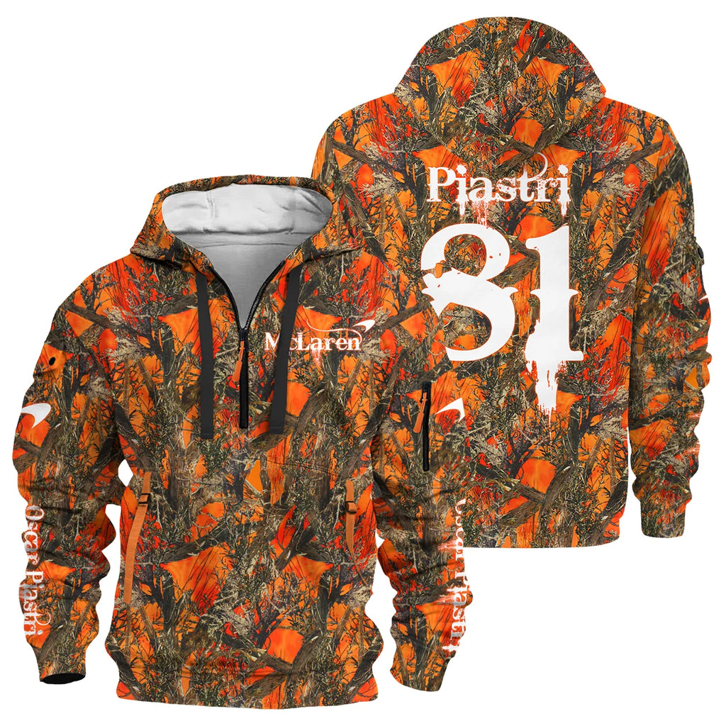 Oscar Piastri Hunting Camo McLaren F1 Hoodie Half Zipper BLOP2825A1HDF