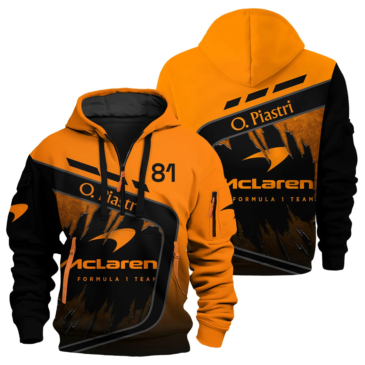 Oscar Piastri McLaren F1 Exclusive Logo Hoodie Half Zip BLOP3425A13HZ