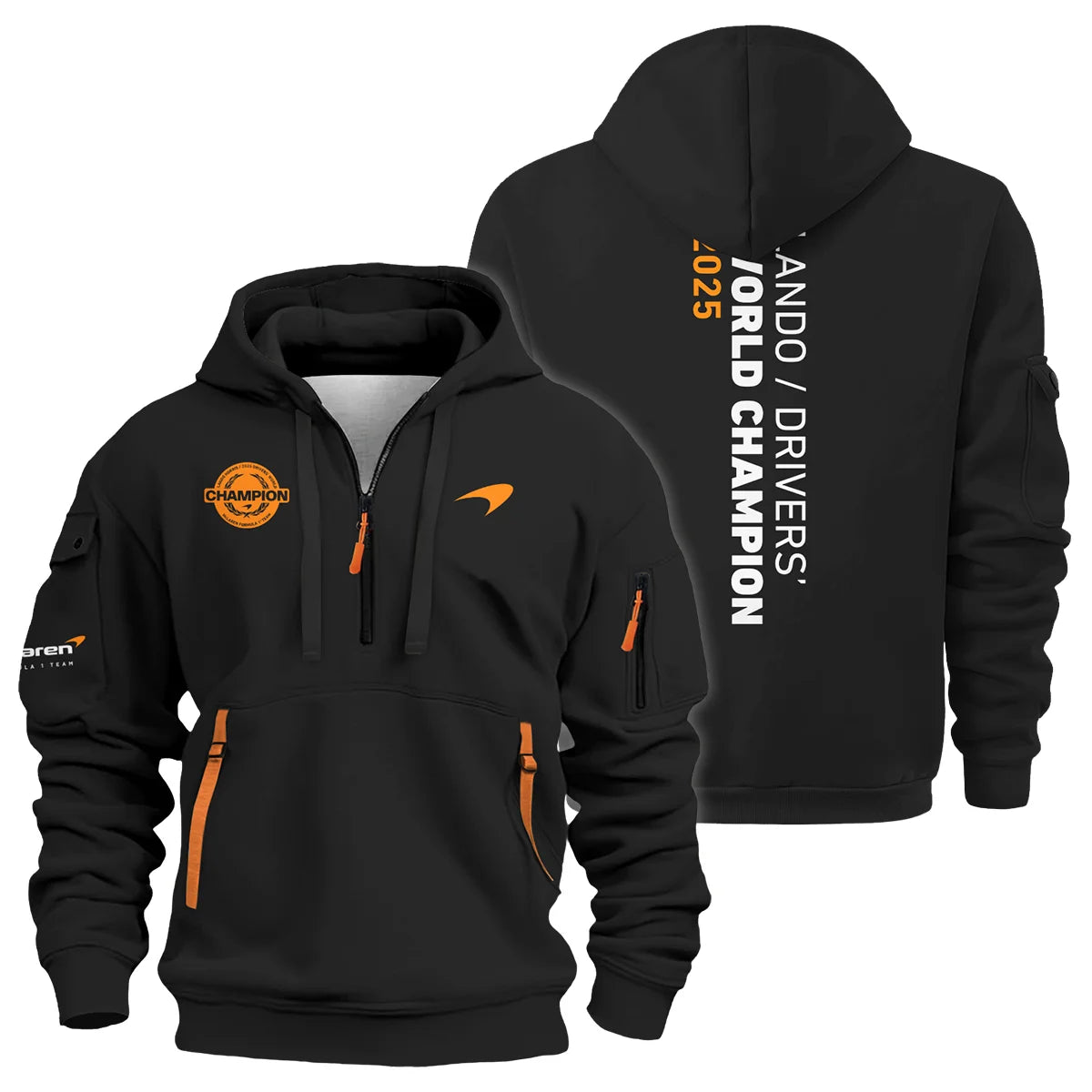 Lando Norris 2025 Drivers’ World Champion McLaren F1 Team Hoodie Half Zip BLVALN051225A3HDF