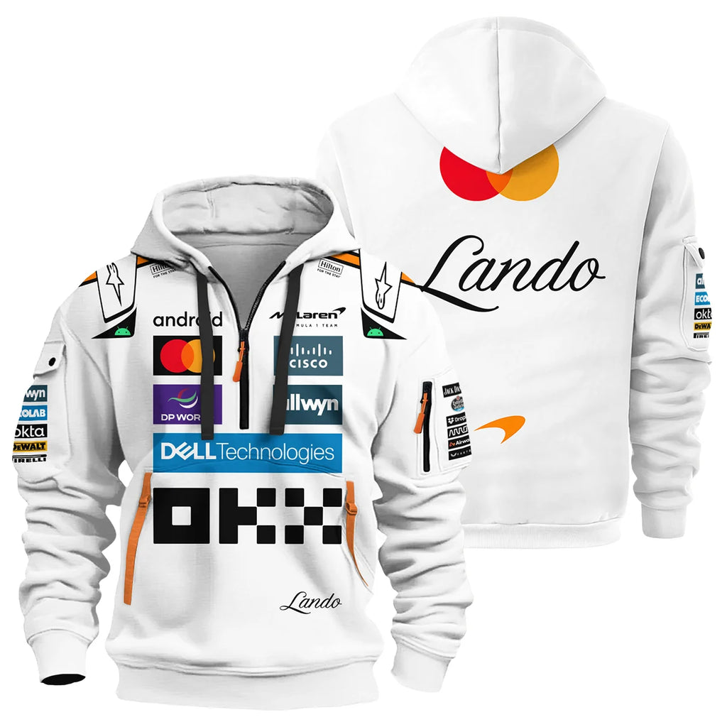 2025 Lando Norris Racing Suit McLaren F1 Hoodie Half Zipper BLVALN120825A4HDF