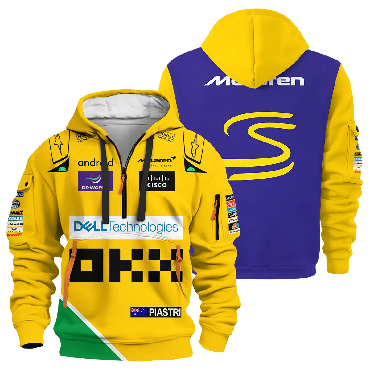 2024 Monaco GP Oscar Piastri Racing Suit McLaren F1 Hoodie Half Zipper BLVAOP150825A6HDF
