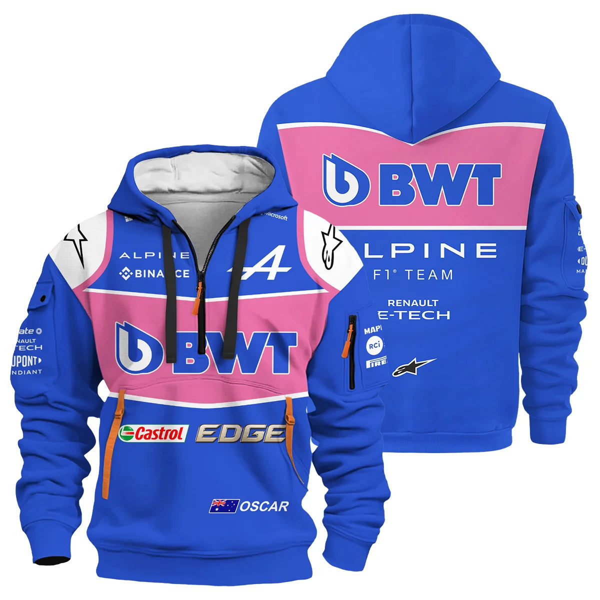 2022 Oscar Piastri Racing Suit Alpine F1 Hoodie Half Zipper BLVAOP150825A7HDF