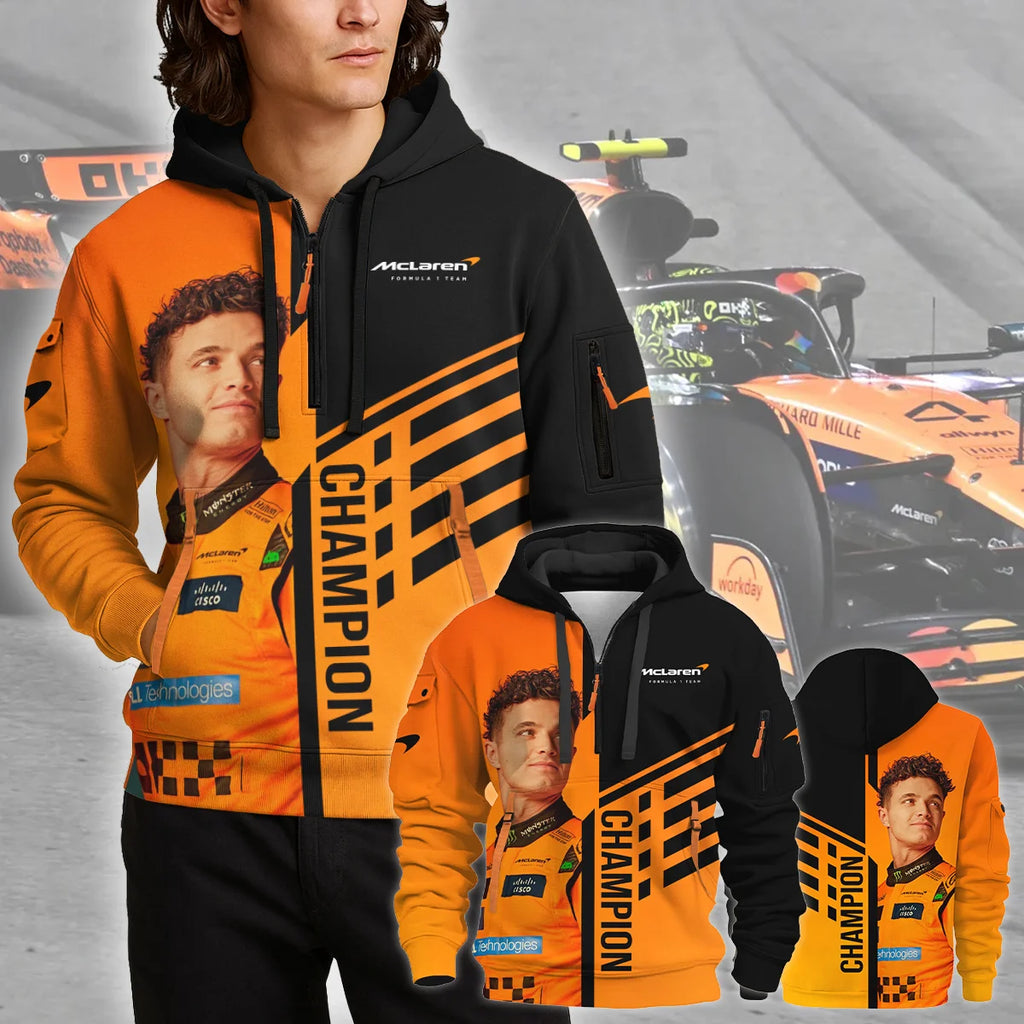 2025 World Champion Lando Norris McLaren F1 Team Hoodie Half Zip BLNRWDCA3HDF