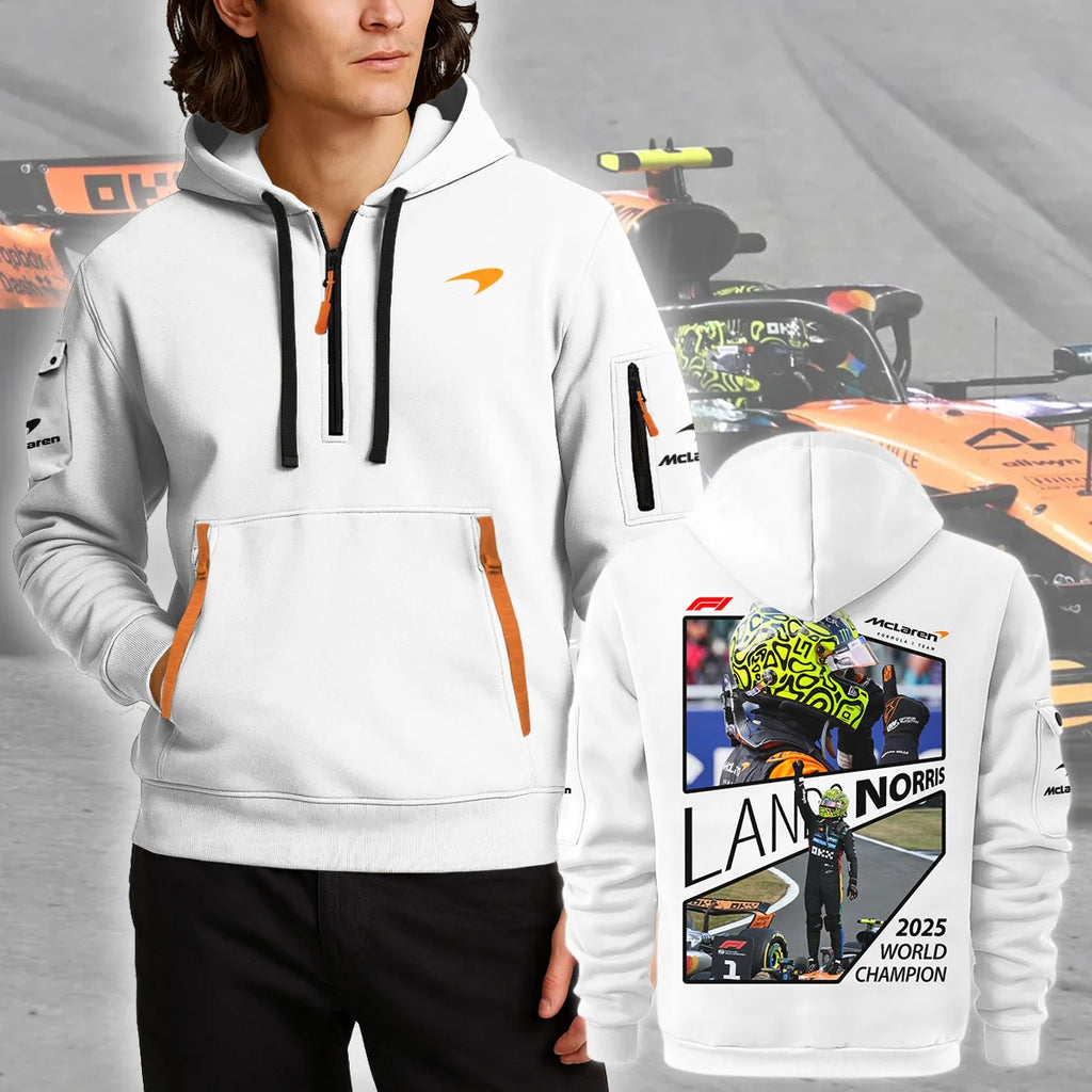 2025 WDC Lando Norris McLaren F1 Team Hoodie Half Zip BLNRWDCA4HDF