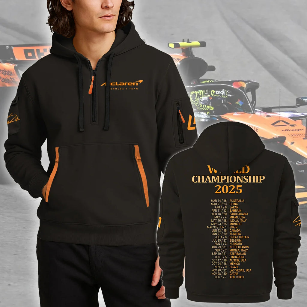 World Championship 2025 Lando Norris McLaren F1 Team Hoodie Half Zip BLNRWDCA7HDF
