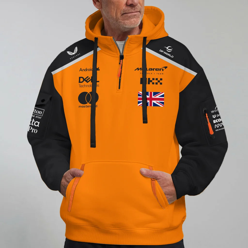 Lando Norris McLaren Formula One Exclusive Logo Hoodie Half Zipper BLF1290325A1MCLHDF