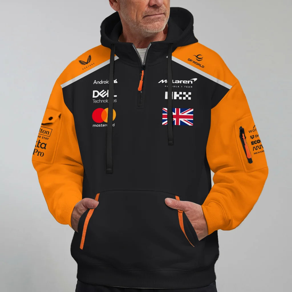 Lando Norris McLaren Formula One Exclusive Logo Hoodie Half Zipper BLF1290325A2MCLHDF