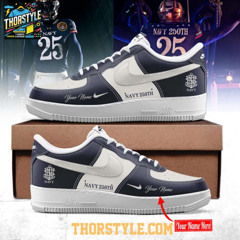 Navy Midshipmen 250Th Anniversary 2025 Personalized Air Force 1 Shoes