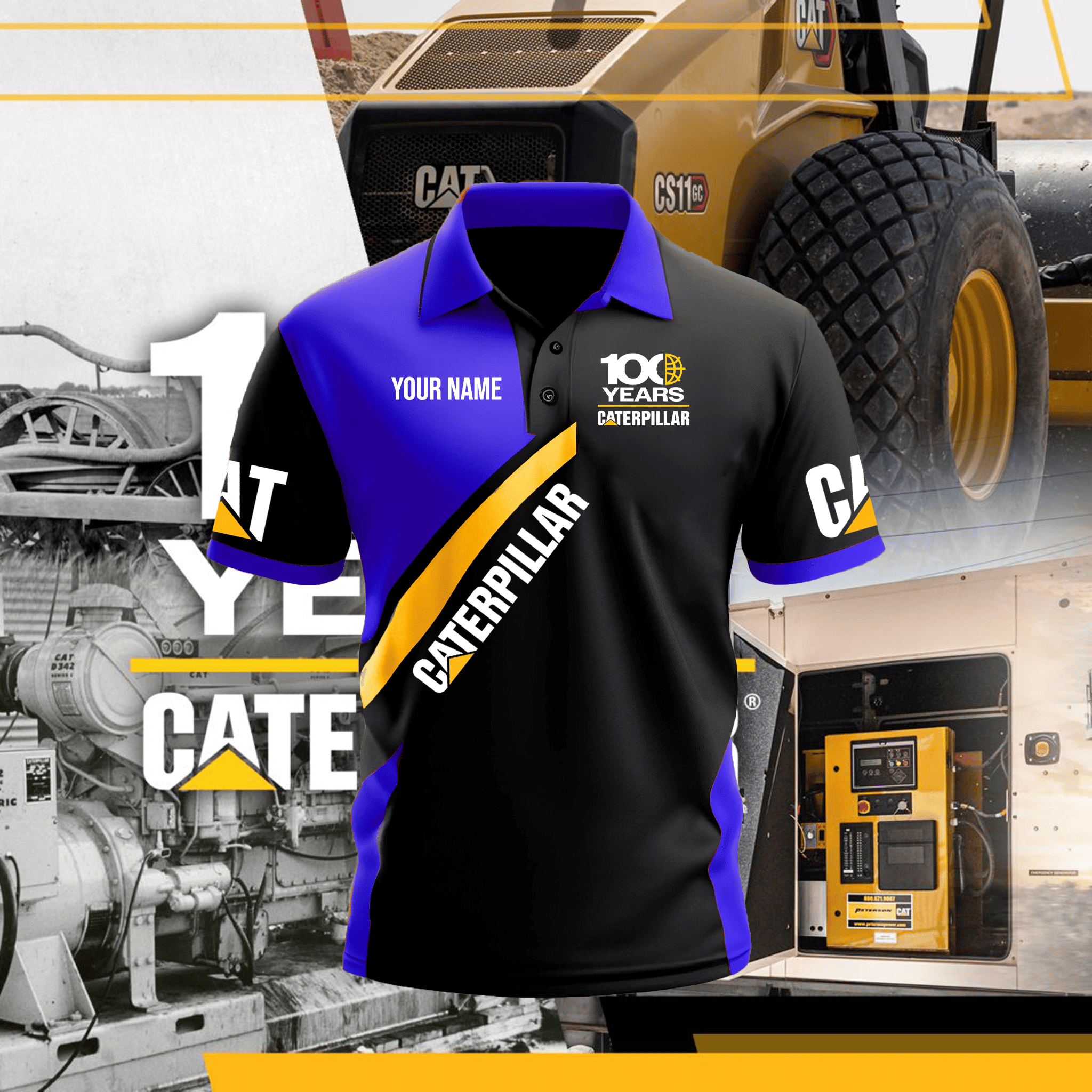 CAT 100th Custom Name Shirt