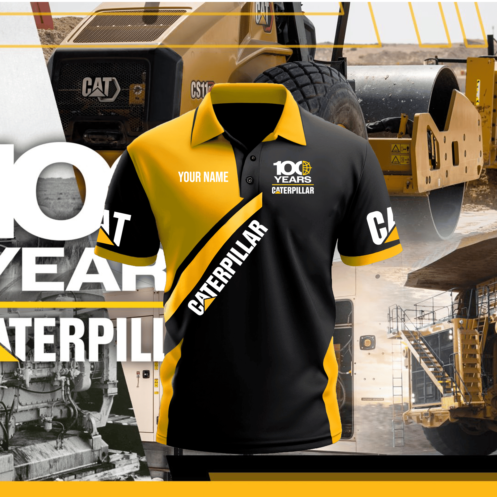 CAT 100th Custom Name Shirt
