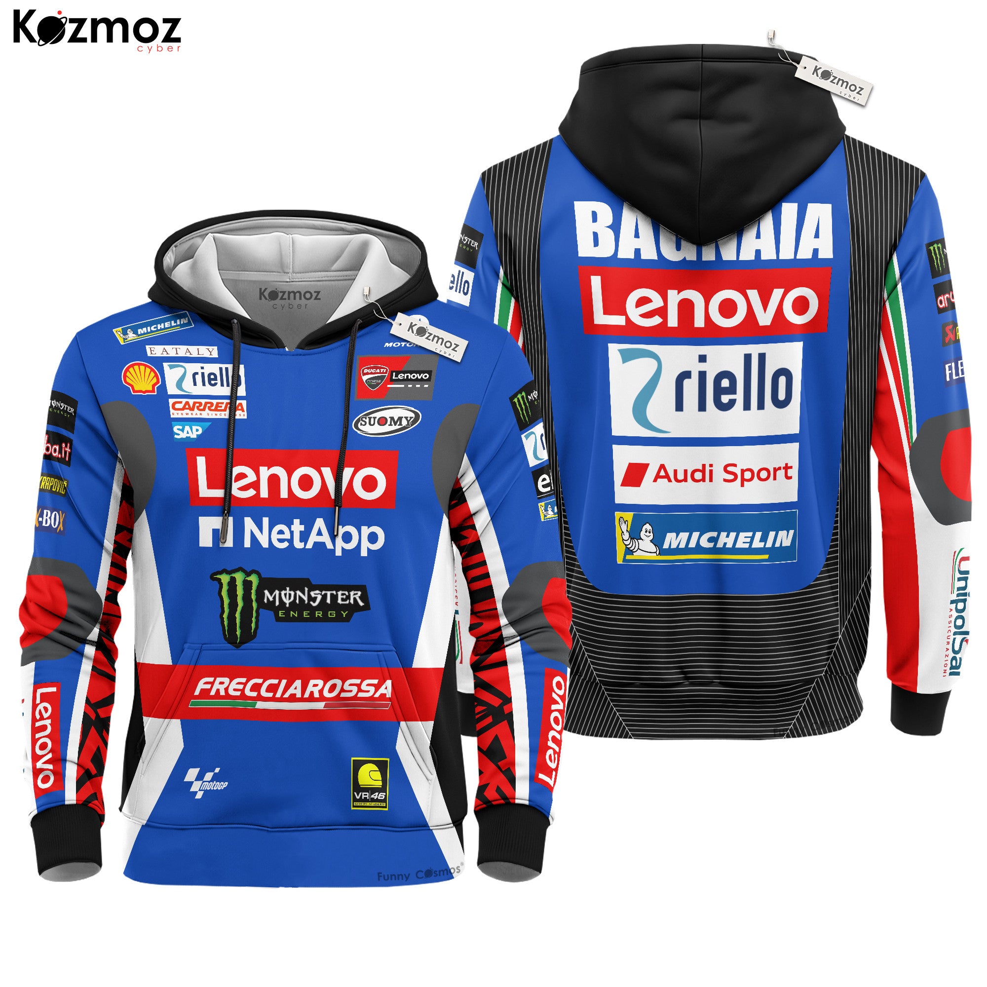 Francesco Bagnaia Racing Costume 2024 Blue Livery Collection - Ducati MotoGP Racing Team