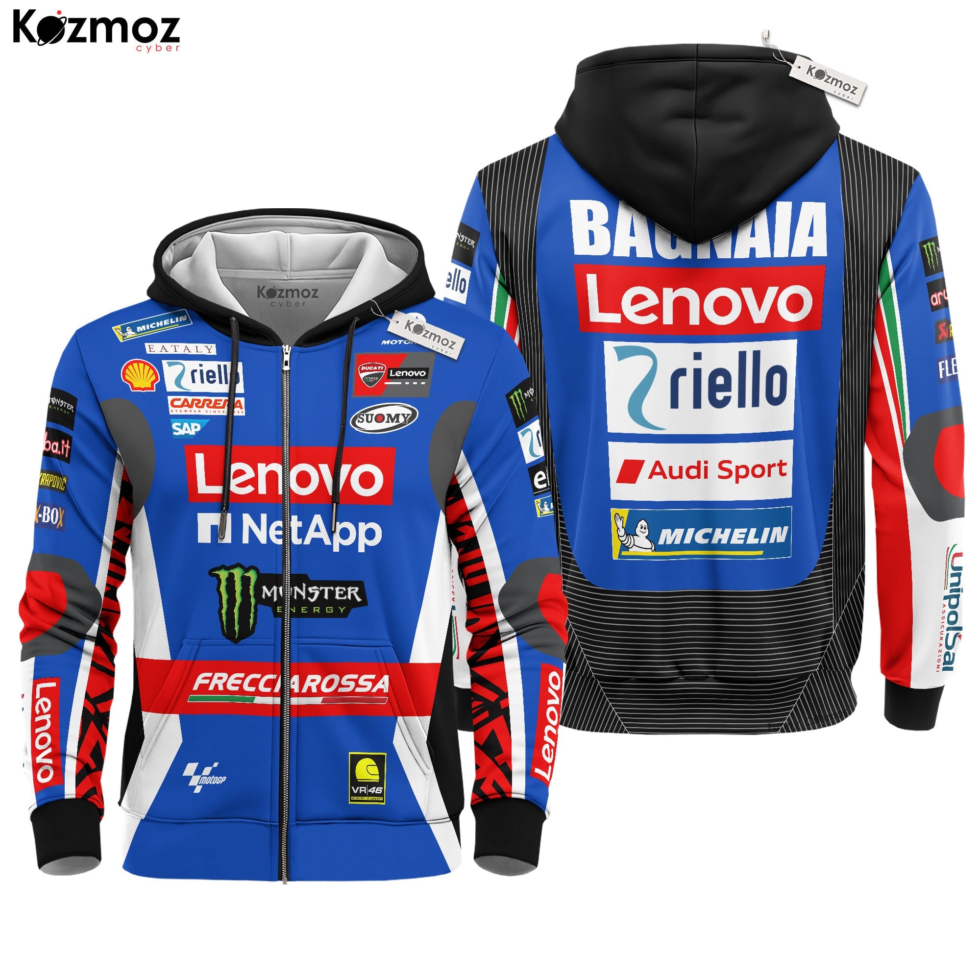 Francesco Bagnaia Racing Costume 2024 Blue Livery Collection - Ducati MotoGP Racing Team