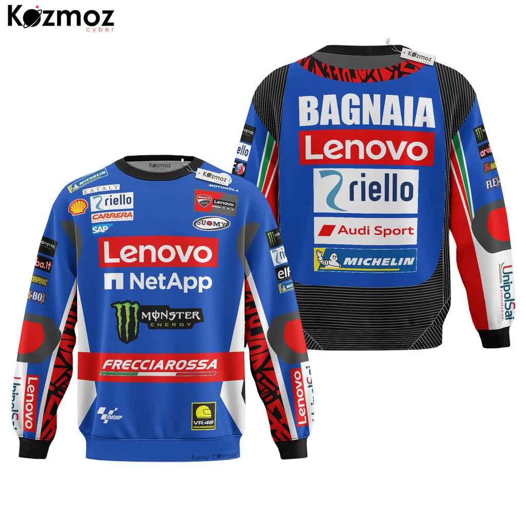 Francesco Bagnaia Racing Costume 2024 Blue Livery Collection - Ducati MotoGP Racing Team