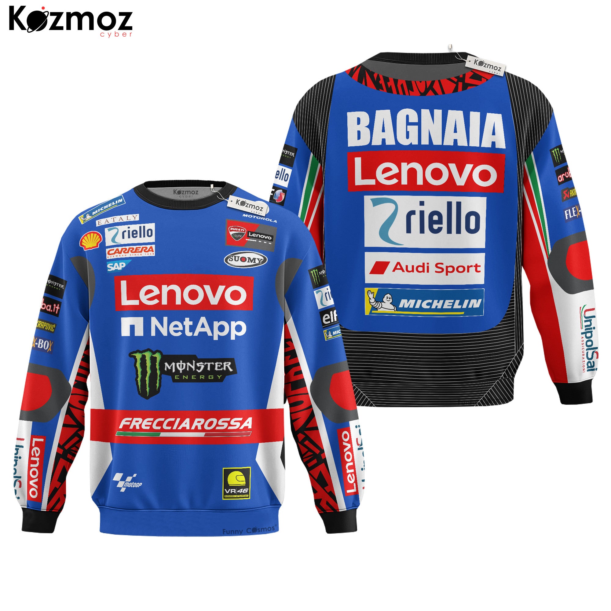Francesco Bagnaia Racing Costume 2024 Blue Livery Collection - Ducati MotoGP Racing Team