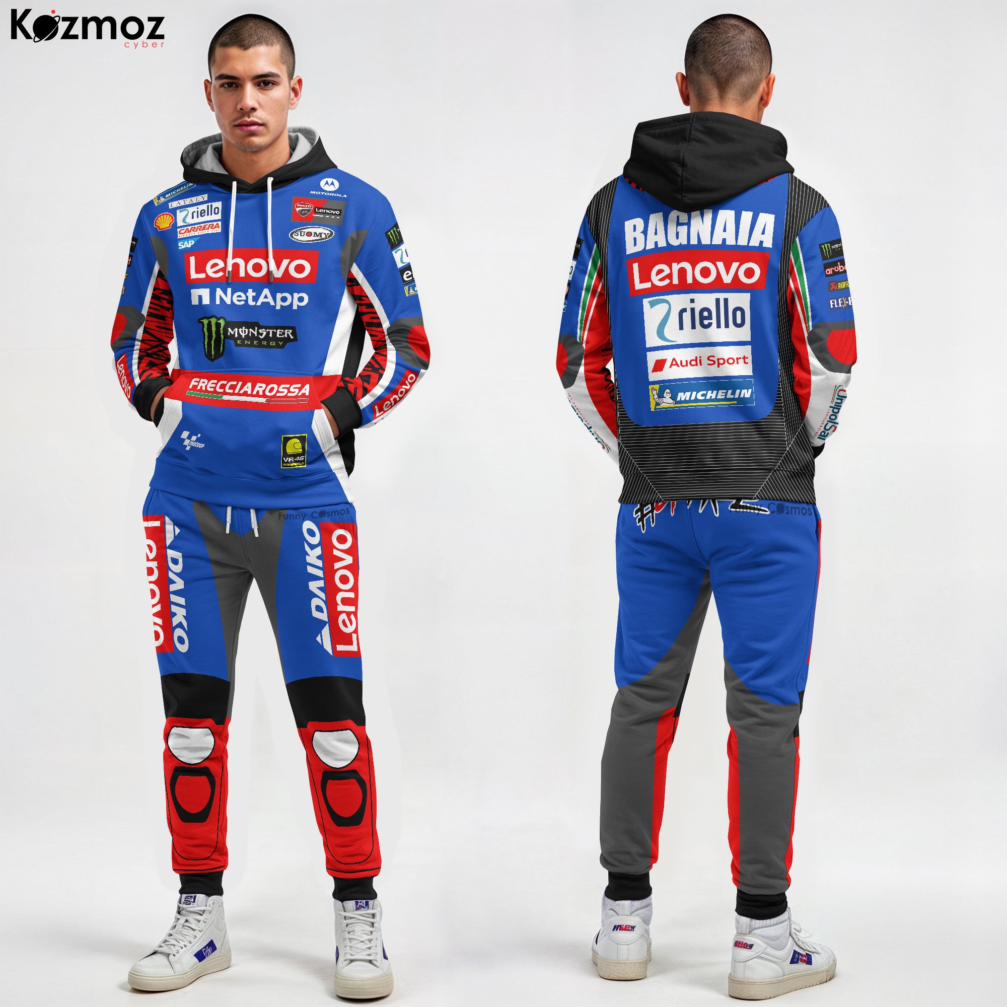Francesco Bagnaia Racing Costume 2024 Blue Livery Collection - Ducati MotoGP Racing Team