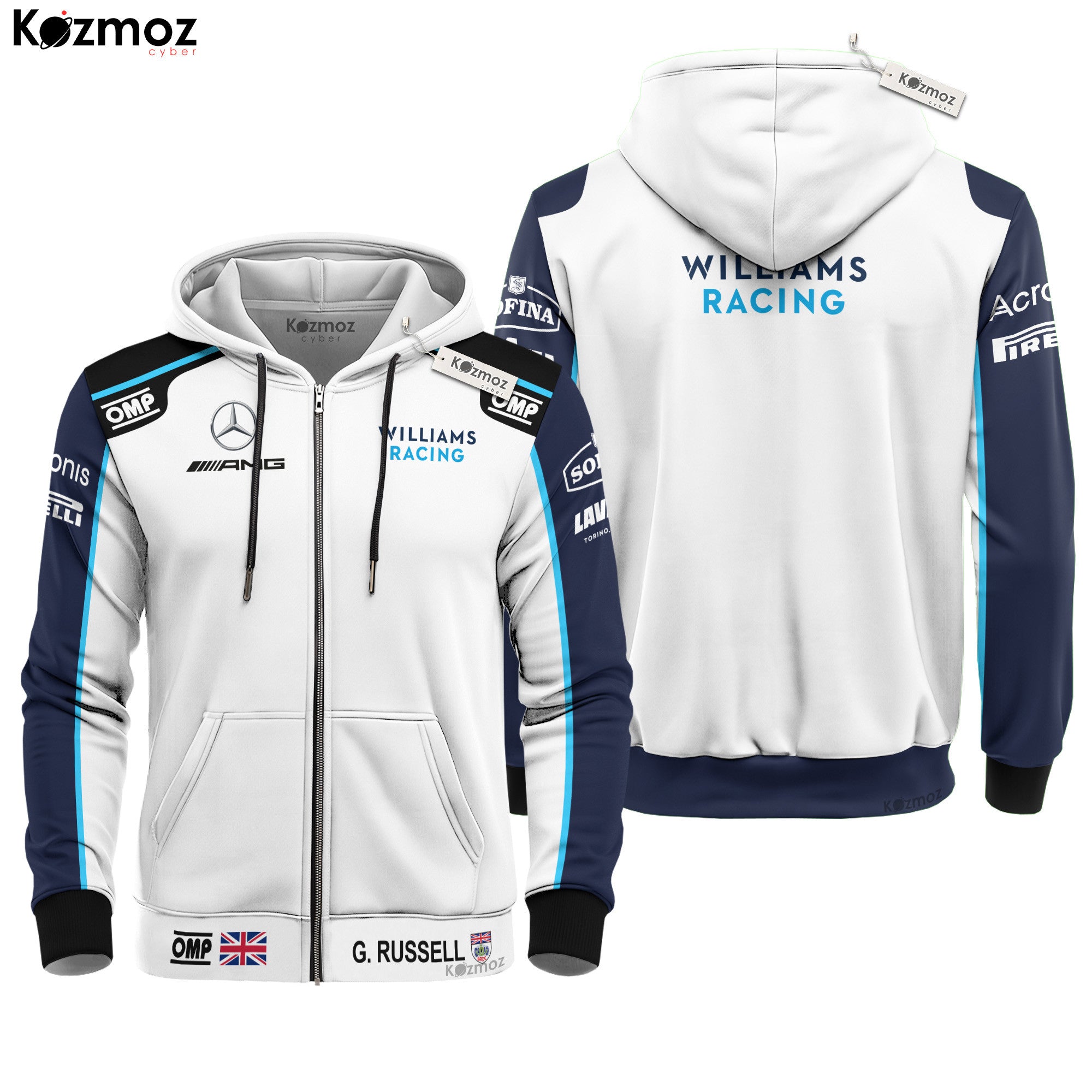 George Russell Racing Costume 2021 OMP Collection - Williams  Racing Team -