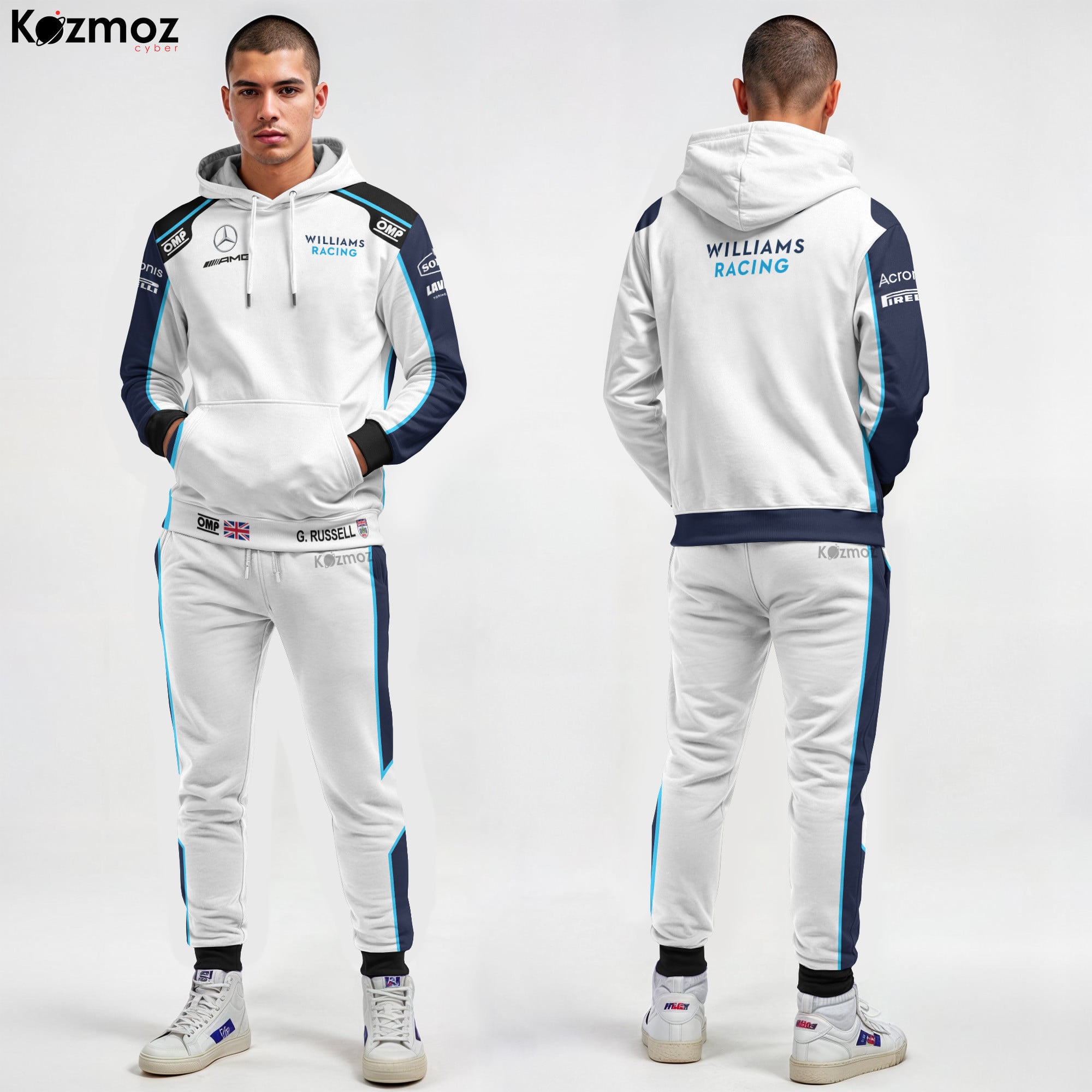 George Russell Racing Costume 2021 OMP Collection - Williams  Racing Team -