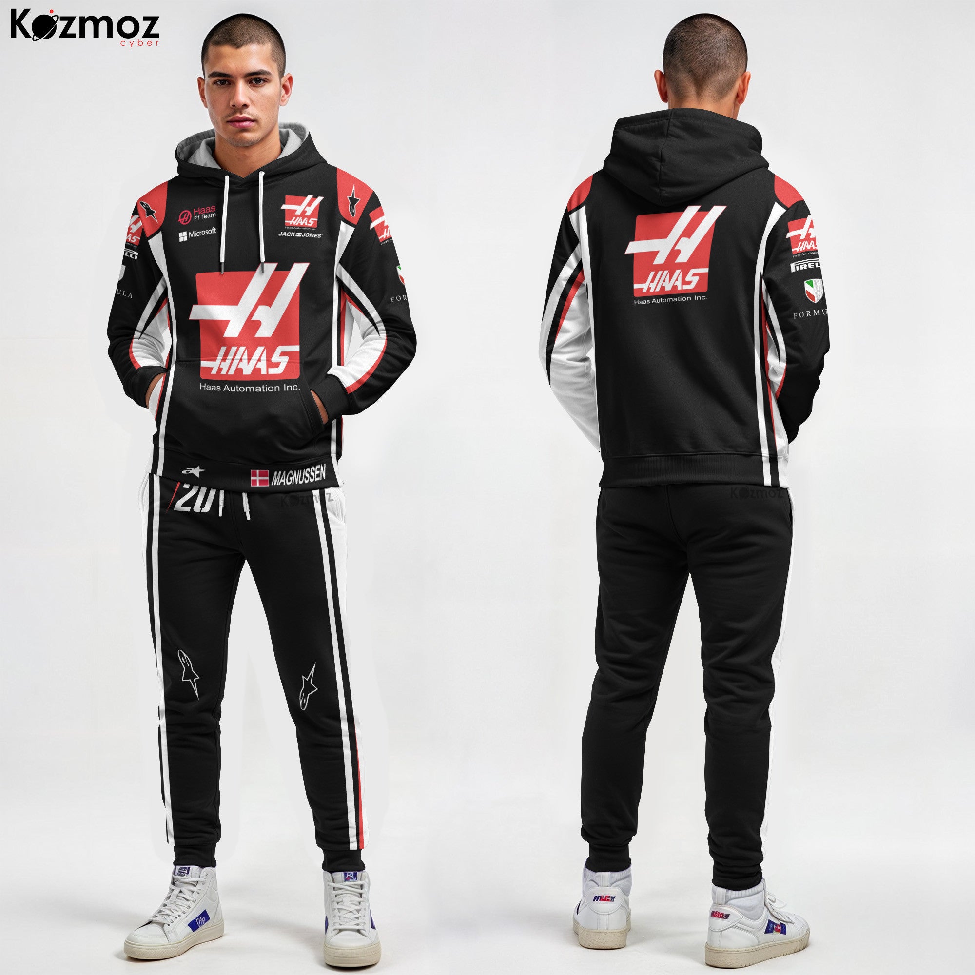 Kevin Magnussen Racing Costume 2017 Haas Racing Uniform -