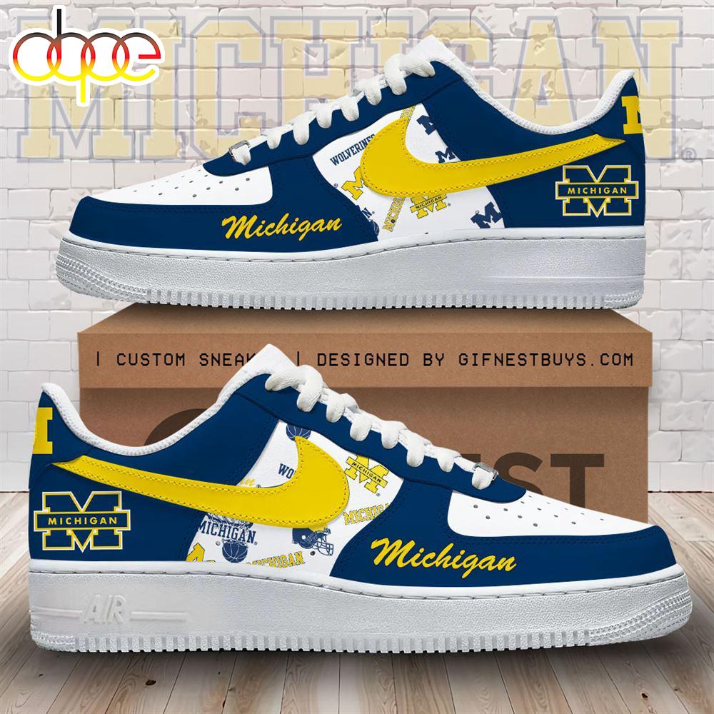 Michigan Wolverines Football Air Force 1 Shoes For Fans  Gift For Christmas