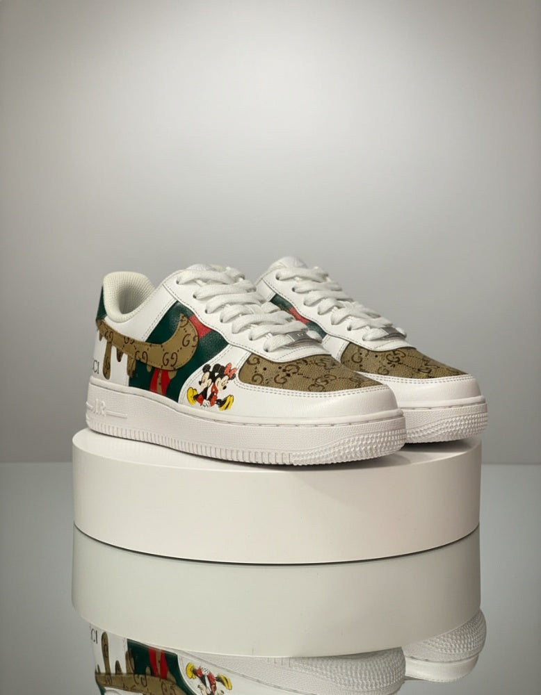 Mickey And Minnie Gucci Custom Printed Nike Air Force 1 Shoes